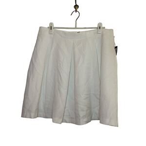 Worthington NWT white pleated waffle weave skirt size 16 back zip 38" waist